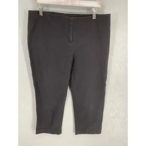 Alfani Womens Pants Black Solid Stretch Pull On Cropped Size 16 thumbnail 2