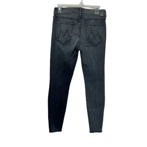 Mother Looker Ankle Fray Skinny‎ Jeans Sz 28 All Nighter Premium Denim Gray thumbnail 2