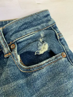 aerie Distressed Blue Boyfriend Jeans thumbnail 13