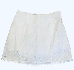 Urban Outfitters Le Lis White Eyelet Pom Pom Mini Skirt Lined S thumbnail 2