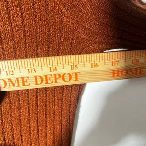 Vtg y2k 2000s Fur Trim Top Medium Brown Ribbed Retro Vintage thumbnail 5