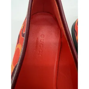 Gucci Jordaan Womens Horsebit Flat Loafer Orange Canvas LOGO EU 38.5 US 8.5 $998 thumbnail 3