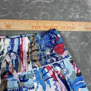 True Destinations Coastal Wide Leg Palazzo Pants Small Tropical Print Smocked thumbnail 6