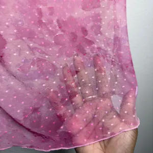 Free People Women On‎ The Dot Mesh Top Small Pink Floral Sheer Lettuce Baby Tee thumbnail 7
