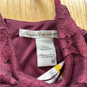 NWT American Rag Dress Medium Burgundy Sparkle Bow Lace Y2K Mini Party‎ Cocktail thumbnail 6