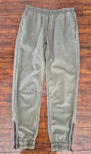 Roots Canada Hemp Jogger summer pull lounge on jogger zipper bottom Pants Medium thumbnail 1