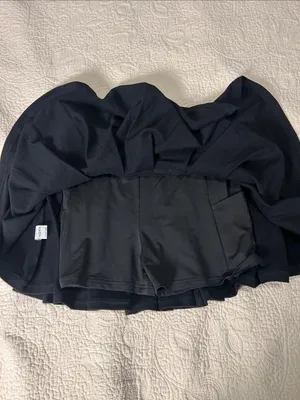 Black Pleated tennis Skirt with White Trim thumbnail 6