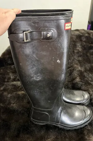 Hunter Original Women's Tall Rain Boots - Black Size 8 wellies thumbnail 1
