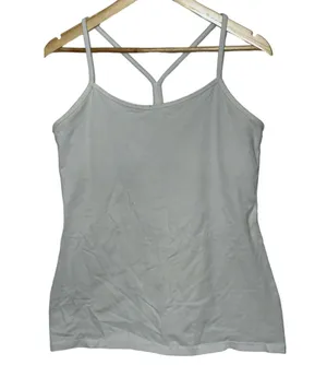 Lululemon Power Y Tank Top White Gray Athletic Racerback Shirt Womens Size 10 thumbnail 2