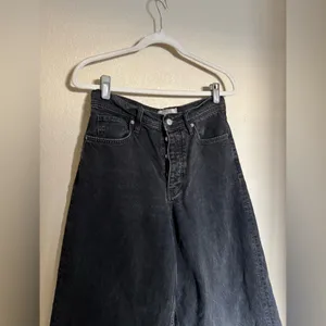 Free People We‎ The Free Lanry Super Wide Leg Crop Jeans Sz 29 Night Sky Black thumbnail 5