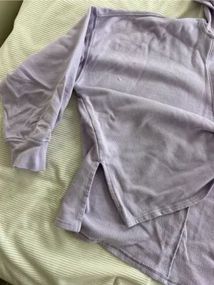 Lavender Hooded V-Neck Sweater thumbnail 4