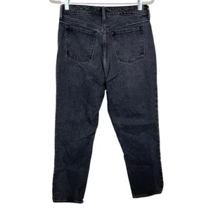 Abercrombie Straight Mid-Rise Jeans Curve Love 29/8 Short Black thumbnail 4