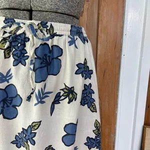 Vintage Zoey & Beth Hawaiian Floral Cotton Linen Maxi Skirt Medium💛 thumbnail 4