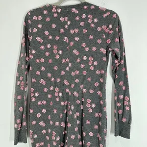 Jane and Bleeker XS Gray Peppermint Candy Print One Piece Pajama‎ Jumpsuit thumbnail 4