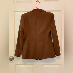 Kittenish Chocolate Brown Button Front Blazer.Quiet Luxury.        Size-Small thumbnail 4