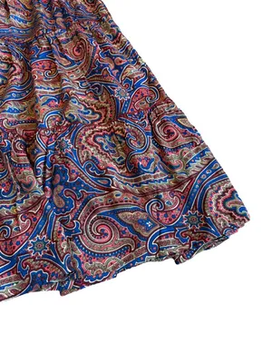 Paani Paisley Print Maxi Dress Halter Tiered Boho Sundress Tie Small Women's NWT thumbnail 5