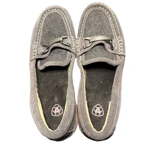 Ariat Womens Cruiser Grey Suede Moccasin Loafers Metal Horse Bit Detail 6.5 B thumbnail 6