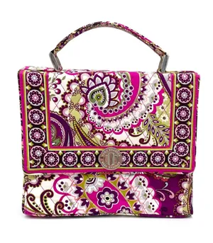 Vera Bradley Julia Crossbody Very Berry Paisley Pink Purple Quilted Retired Bag thumbnail 1