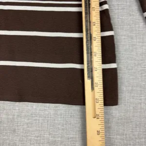 Anthropologie Peck & Peck Sweater Womens L Brown Striped Crew Neck 3/4 Sleeve thumbnail 4