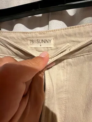 78&Sunny Pants Size 6 Beige Cotton Twill Trousers thumbnail 2