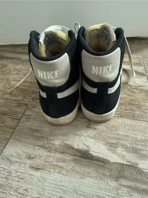 Nike Women's High-Top Suede Sneakers in Black and Cream - Custom thumbnail 4