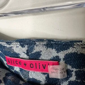 Alice & Olivia Denim Leopard Shorts Size 12 thumbnail 5