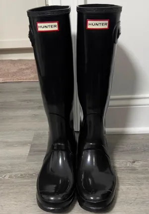 Hunter Original Tall Gloss Rain Boot Black thumbnail 1