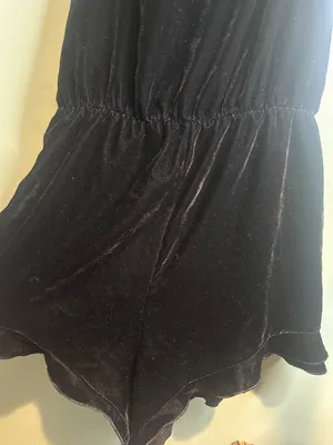 Victorias Secret Y2K Black Velvet Romper L Dark Fairy Romantic Whimsigoth Witchy thumbnail 3
