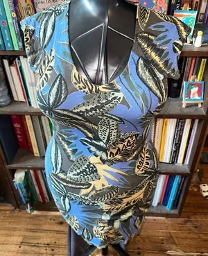 RVCA tropical coconutgirl palm leaf v-neck S tunic thumbnail 1