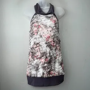 Studio Y Size Large Tiered Ruffle Halter Top Blouson Y2K Fairy Grunge Romantic thumbnail 3