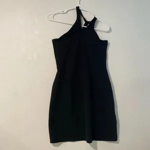 Beyond Yoga Black Halter Bodycon Mini Dress Open Back Size Small thumbnail 2