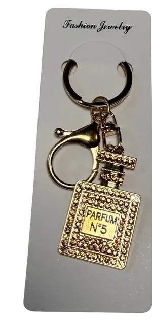 Gold Perfume Bottle Bag Charm/Keychain thumbnail 1