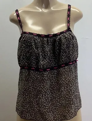 Zuliana Size Large Cheetah Print With Lace & Satin Shoulder Straps thumbnail 1