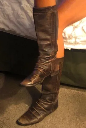 VINTAGE, RARE, leather,distressed boots, brown sz8.5 thumbnail 2