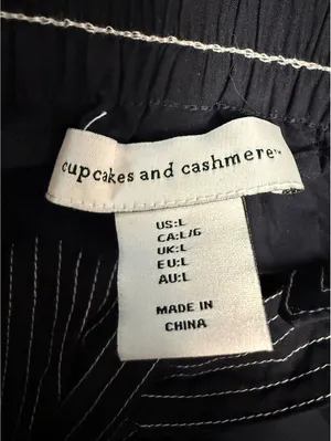 Cupcakes and Cashmere Black Tiered Midi Skirt with Belt, Size L thumbnail 3