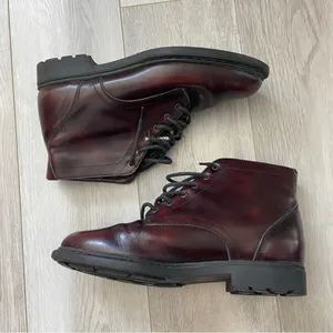 Vintage Leather Boots lace up ankle womens Brown (size 7) classic heritage work thumbnail 3