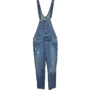 Levi's Bib Overalls Jeans 100% Cotton Adjustable Distressed Straight Med Wash XS thumbnail 3