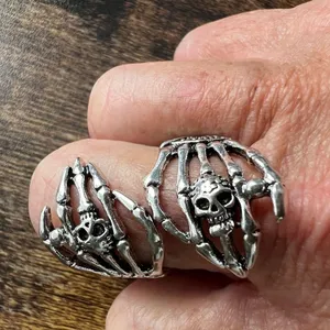 Skull skeleton ring Silver thumbnail 3