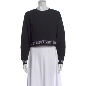 Opening Ceremony Cropped Logo Pullover Sweatshirt Minimalist Capsule Preppy thumbnail 2