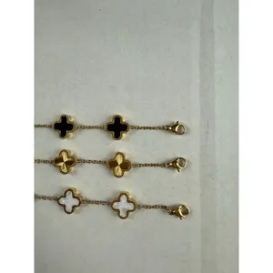 Tarnish Free Stainless Steel Clover Bracelets Silver thumbnail 6
