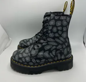 Dr Martens Jadon Black Distorted Leopard Backhand Platform Boots Size US 8 EU 39 thumbnail 3