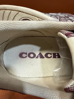 Coach G4967 Clip Low Top Sneakers Burgundy Signature C Size 8B thumbnail 9