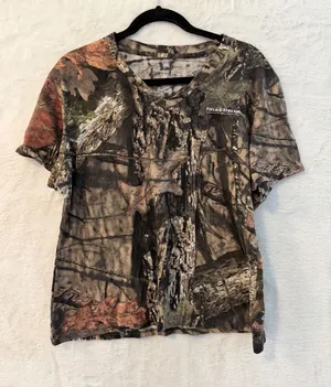 Field & Stream Camo T-Shirt Womens XL Mossy Oak Break Up Country V-Neck Hunting thumbnail 1
