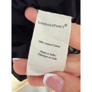 LoveShackFancy Mini‎ Dress Womens Medium Black Natasha Heritage Eyelet Ruffle thumbnail 8