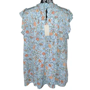 Melloday Floral Ruffle Neck Top thumbnail 3