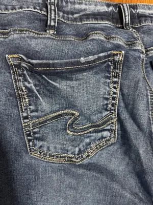 Silver Jeans Co Elyse Mid Rise Whiskered Capri Denim Pants Size 16. thumbnail 4