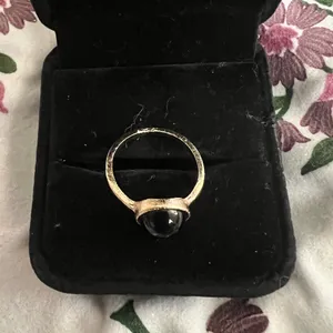 Golden Faux Gemstone Statement Ring Size 6 NWT Black thumbnail 2