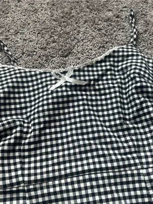 Urban Outfitters Black and White Gingham Mini Dress thumbnail 3