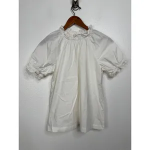 Hill House Home The Ruffle Top White Cotton Puff Sleeve Victorian Blouse Small thumbnail 2