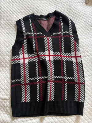 Oversized Sweater Vest Black Size XL thumbnail 1